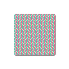 Yellow Blue Pattern Square Magnet by ytdream