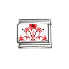 A Design Of A Red Flower On A White Background Italian Charm (9mm) by catchydesignhill