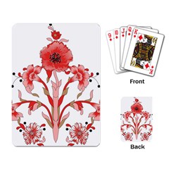 A Design Of A Red Flower On A White Background Playing Cards Single Design (rectangle)