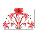 A Design Of A Red Flower On A White Background Small Doormat 24 x16  Door Mat