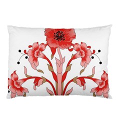 A Design Of A Red Flower On A White Background Pillow Case by catchydesignhill