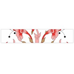 A Design Of A Red Flower On A White Background Large Premium Plush Fleece Scarf 