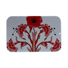 A Design Of A Red Flower On A White Background Open Lid Metal Box (silver)   by catchydesignhill