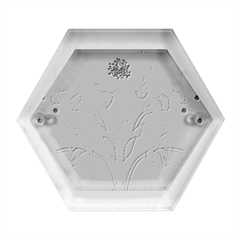 A Design Of A Red Flower On A White Background Hexagon Wood Jewelry Box by catchydesignhill