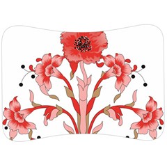 A Design Of A Red Flower On A White Background Velour Seat Head Rest Cushion by catchydesignhill