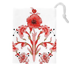 A Design Of A Red Flower On A White Background Drawstring Pouch (4xl) by catchydesignhill