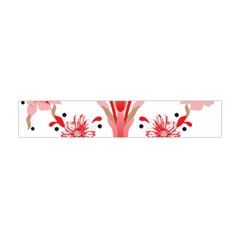 A Drawing Of A Red Flower And Leaves On A White Background Premium Plush Fleece Scarf (mini) by catchydesignhill