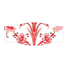 A Drawing Of A Red Flower And Leaves On A White Background Stretchable Headband by catchydesignhill