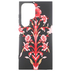 A Drawing Of A Red Flower And Leaves On A White Background Samsung Galaxy S24 Ultra 6 9 Inch Black Tpu Uv Case by catchydesignhill