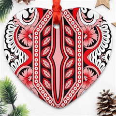 A Design Of A Red And White Pattern Ornament (heart)