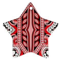 A Design Of A Red And White Pattern Ornament (star)