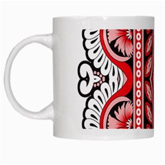 A Design Of A Red And White Pattern White Mug by catchydesignhill