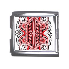 A Design Of A Red And White Pattern Mega Link Italian Charm (18mm) by catchydesignhill