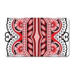 A Design Of A Red And White Pattern Magnet (rectangular) by catchydesignhill