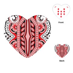 A Design Of A Red And White Pattern Playing Cards Single Design (heart)