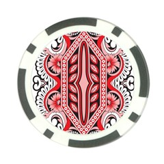 A Design Of A Red And White Pattern Poker Chip Card Guard (10 Pack) by catchydesignhill