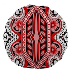 A Design Of A Red And White Pattern Large 18  Premium Round Cushions by catchydesignhill