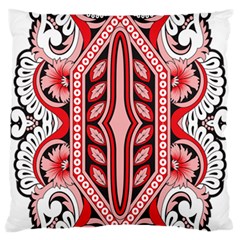 A Design Of A Red And White Pattern Large Premium Plush Fleece Cushion Case (two Sides) by catchydesignhill