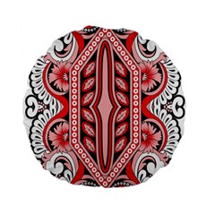 A Design Of A Red And White Pattern Standard 15  Premium Flano Round Cushions by catchydesignhill