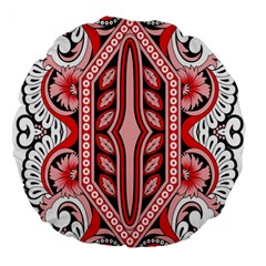 A Design Of A Red And White Pattern Large 18  Premium Flano Round Cushions by catchydesignhill