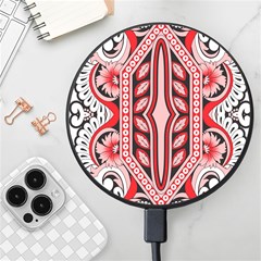 A Design Of A Red And White Pattern Wireless Fast Charger(black) by catchydesignhill