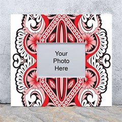 A Design Of A Red And White Pattern White Wall Photo Frame 5  X 7  by catchydesignhill