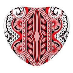 A Design Of A Red And White Pattern Heart Glass Fridge Magnet (4 Pack) by catchydesignhill