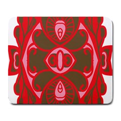 A Red And Brown Design On A White Background Large Mousepad by catchydesignhill