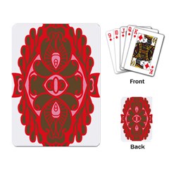 A Red And Brown Design On A White Background Playing Cards Single Design (rectangle)