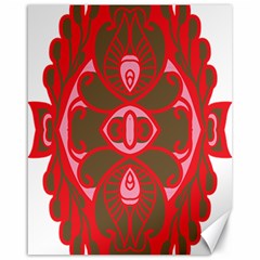 A Red And Brown Design On A White Background Canvas 16  X 20  by catchydesignhill