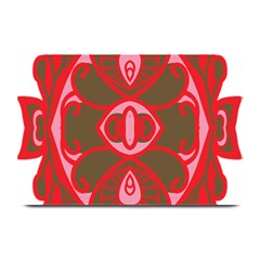 A Red And Brown Design On A White Background Plate Mats by catchydesignhill