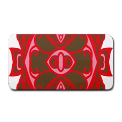 A Red And Brown Design On A White Background Medium Bar Mat by catchydesignhill