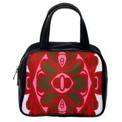 A Red And Brown Design On A White Background Classic Handbag (one Side) by catchydesignhill