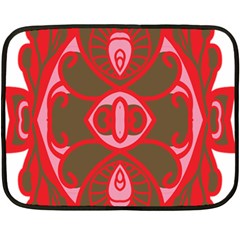 A Red And Brown Design On A White Background Fleece Blanket (mini) by catchydesignhill