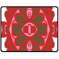 A Red And Brown Design On A White Background Fleece Blanket (medium) by catchydesignhill