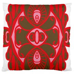 A Red And Brown Design On A White Background Large Cushion Case (one Side) by catchydesignhill