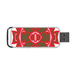 A Red And Brown Design On A White Background Portable Usb Flash (two Sides) by catchydesignhill