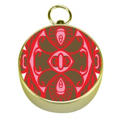 A Red And Brown Design On A White Background Gold Compasses by catchydesignhill