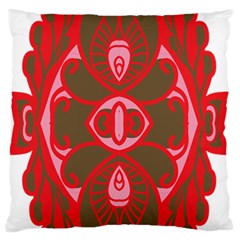 A Red And Brown Design On A White Background Standard Premium Plush Fleece Cushion Case (one Side) by catchydesignhill