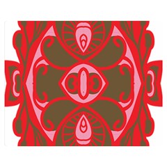 A Red And Brown Design On A White Background Two Sides Premium Plush Fleece Blanket (teen Size) by catchydesignhill