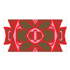 A Red And Brown Design On A White Background Satin Shawl 45  X 80  by catchydesignhill