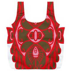 A Red And Brown Design On A White Background Full Print Recycle Bag (xxl) by catchydesignhill