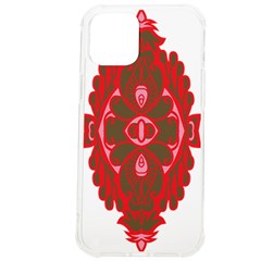 A Red And Brown Design On A White Background Iphone 12 Pro Max Tpu Uv Print Case by catchydesignhill