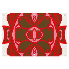 A Red And Brown Design On A White Background Banner And Sign 6  X 4  by catchydesignhill