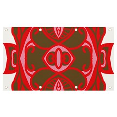 A Red And Brown Design On A White Background Banner And Sign 7  X 4  by catchydesignhill