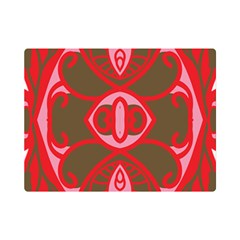 A Red And Brown Design On A White Background Premium Plush Fleece Blanket (mini) by catchydesignhill