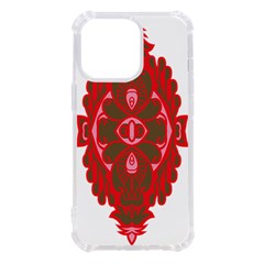 A Red And Brown Design On A White Background Iphone 13 Pro Tpu Uv Print Case by catchydesignhill