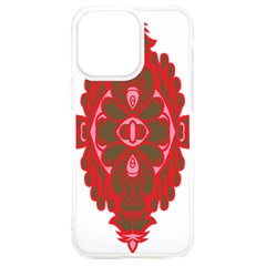 A Red And Brown Design On A White Background Iphone 15 Plus Tpu Uv Print Case by catchydesignhill