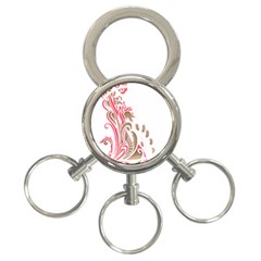 A Drawing Of A Bird With Flowers On It 3-ring Key Chain by catchydesignhill