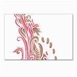 A Drawing Of A Bird With Flowers On It Postcard 4 x 6  (Pkg of 10) Front